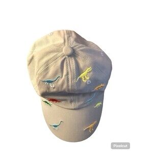 Kids Dinosaur Baseball Cap Embroidered Dino Hat Adjustable Khaki Youth Cap New